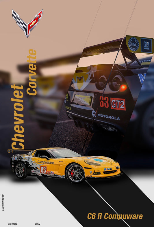 Poster Chevrolet Corvette C6.R Compuware – 40×60 cm
